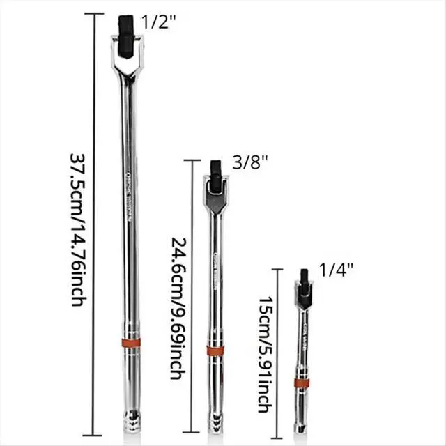 Alt view image 5 of 6 - F Steering Handle Socket Wrench Set 1/4 Inch 3/8 Inch 1/2 Inch Torque Wrench Steering Handle Workshop Repair Tool