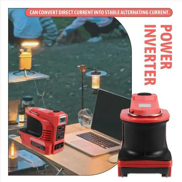Alt view image 5 of 6 - Inverter Converter 220W Power Inverter for Einhell 18V Li-Ion with LED Light Inverter Power Station EU PLUG
