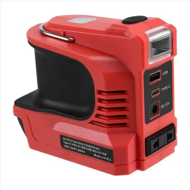 Alt view image 6 of 6 - Inverter Converter 220W Power Inverter for Einhell 18V Li-Ion with LED Light Inverter Power Station EU PLUG