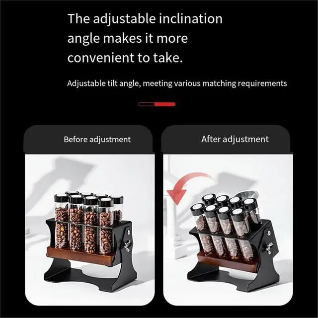Alt view image 4 of 6 - Coffee Beans Container Display Rack Tea Tube Bottle Glass Espresso Coffee Accessories Tool