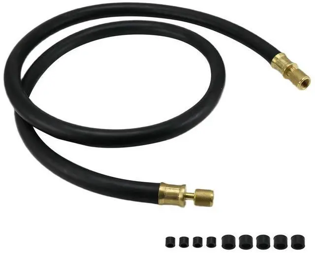 Alt view image 6 of 6 - High-Flow Refrigerant Hose, Black, 6ft, 1/2inch Diameter, 3/8inch to 1/4inch Fitting