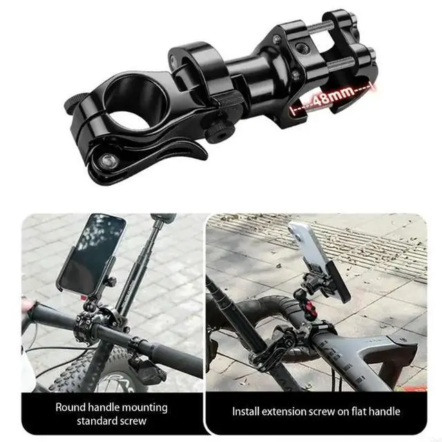 Alt view image 4 of 6 - l Clamp With Telescoping Rod And Phone Mount For Cycling Enthusiasts