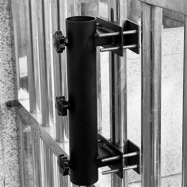 Alt view image 6 of 6 - Patio Umbrella Holder Heavy Duty Deck Umbrella Mount, Adjustable Umbrella Holder for Deck Railing,Courtyard Balcony