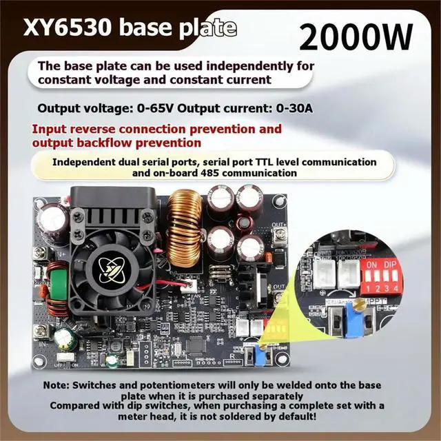 Alt view image 5 of 6 - XY-6530S CNC DC Adjustable Regulated Power Supply Constant Voltage and Constant Current Module 65V/30A/2000W