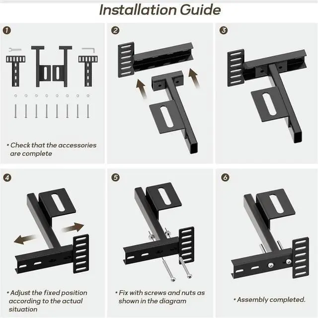 Alt view image 5 of 6 - Heavy Duty Headboard Bracket Kit, Universal Bed Frame Stabilizer , Fits Twin Full Queen Size