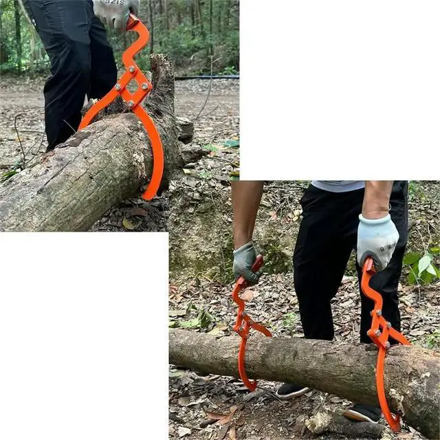 Alt view image 6 of 6 - Wood Handle 2 Claw Skidding Tongs Non-Slip Grip, Log Lifting, Handling, Dragging & Carrying Tool (20 in)