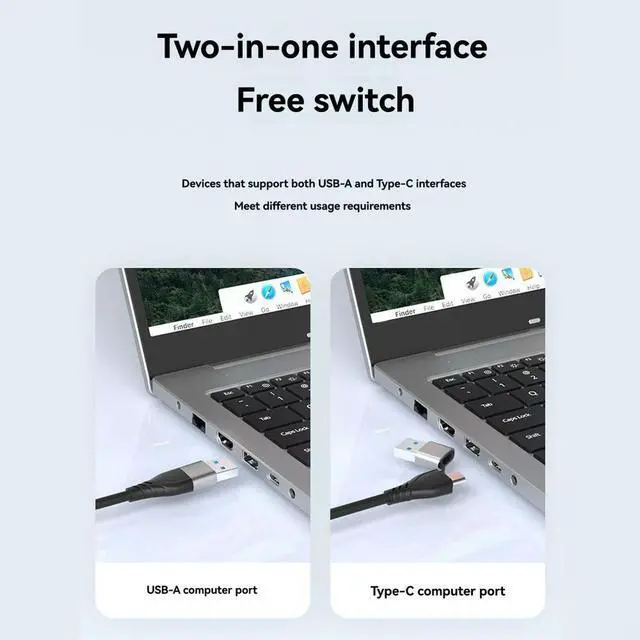 Alt view image 4 of 6 - 4-in-1 Type-C Docking Station to Dual HDMI-Compatible + USB 3.0 PD Adapter Cable C HUB Converter Screen Mirroring Device