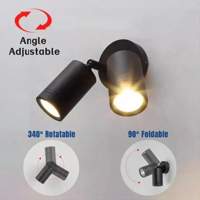 Alt view image 4 of 6 - Outdoor LED Spotlight Waterproof Mounted Wall Sconce Garden Fence Balcony Decor Exterior Spot Lighting Fixture