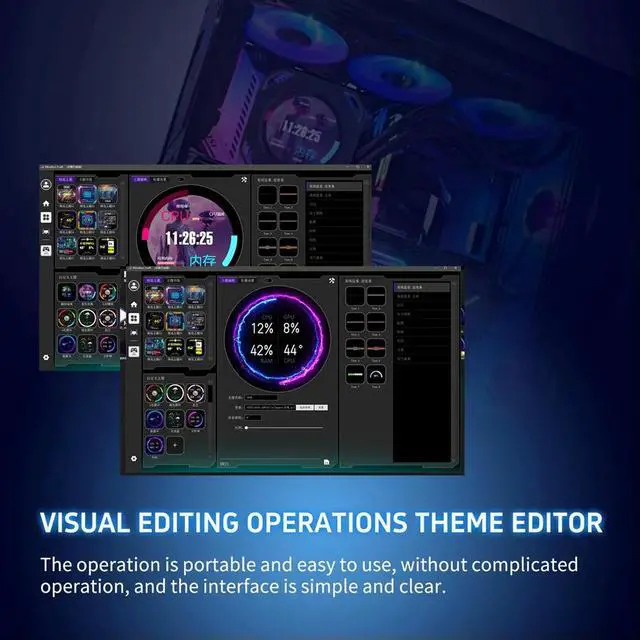 Alt view image 5 of 6 - Dr21 Visual 2.1-Inch Usb Computer Diy Monitoring Dynamic Type C Secondary Screen Display Editable Water-Cooled Scree A