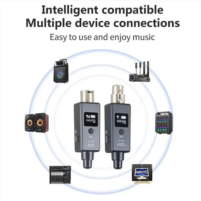 Alt view image 4 of 6 - Rechargeable Dynamic Mic System UHF DSP Transmitter Receiver Mic/Line Two Modes for Mixers Recorders Speakers