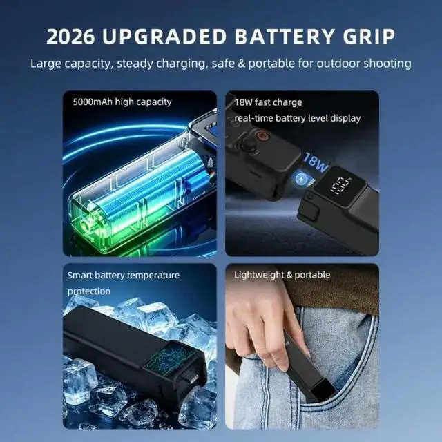 Alt view image 5 of 6 - Lightweight Extension Grip for Pocket 3 4 With Digital Power