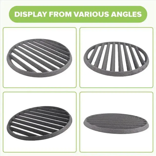 Alt view image 4 of 6 - Cast Iron Bottom Fire Grate Round BBQ Grill Grate, High Heat Charcoal Plate Bottom Grate Grill Parts 11 Inch