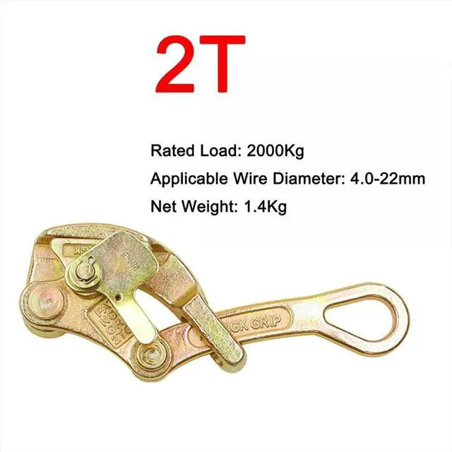 Alt view image 5 of 6 - 2T Universal Wire Grip Clamp Come Along Wire Rope Grips Heavy Duty Insulated Extra-High-Strength Cables
