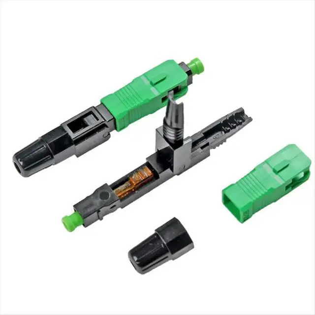 Alt view image 4 of 6 - Fiber Cold Splicer Fiber Optic Connector SC-APC Connector FTTH Embedded Leather Wire Quick Connector 100pcs