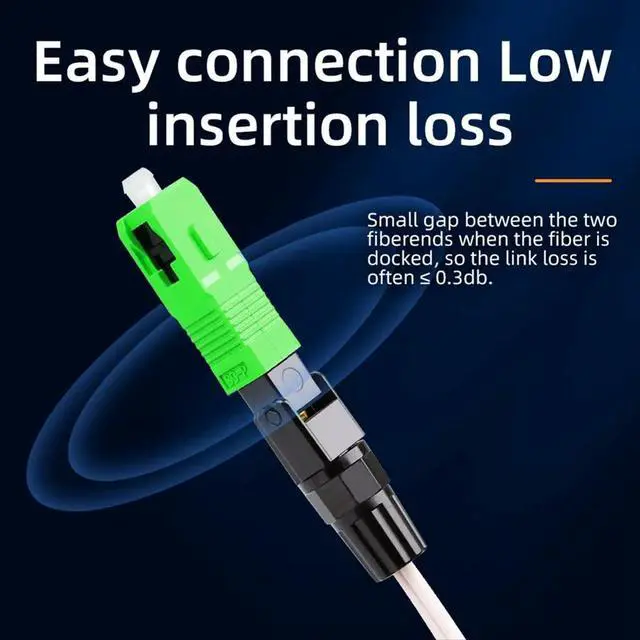 Alt view image 5 of 6 - Fiber Cold Splicer Fiber Optic Connector SC-APC Connector FTTH Embedded Leather Wire Quick Connector 100pcs