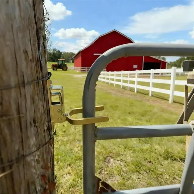 Alt view image 6 of 6 - Instant Locking Gate Door Bar,Spring-Loaded Auto-Lock, Rust-Resistant,One-Hand Use for Outdoor Gates, Fences & Sheds 4PC