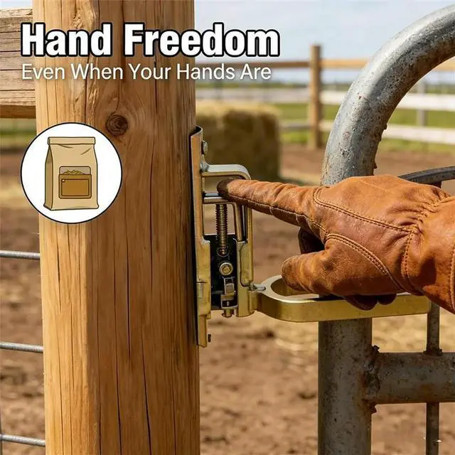Alt view image 5 of 6 - Instant Locking Gate Door Bar,Spring-Loaded Auto-Lock, Rust-Resistant,One-Hand Use for Outdoor Gates, Fences & Sheds 4PC