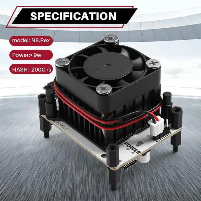 Alt view image 4 of 6 - Bitdsk N8 200Gh/S BM1397 Bitcoin ASIC BTC Miner Solo Lottery Miner EU PLUG