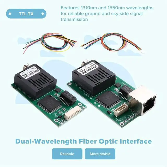 Alt view image 5 of 6 - uyuy TX+RX 2CH 20KM TTL Optical Module Kits DC 5.5-26V Optical Terminal Module TX 1310 RX 1550nm