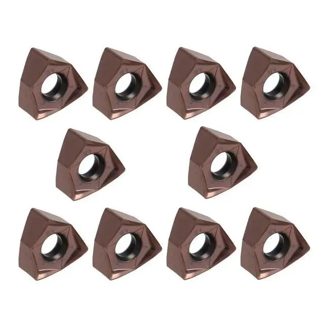 Alt view image 6 of 6 - 10PCS WNMU080608EN-GM Carbide Inserts Double Sided Hexagonal Fast Feed WNMU 080608 Milling Cutter Inserts Roughing Tools