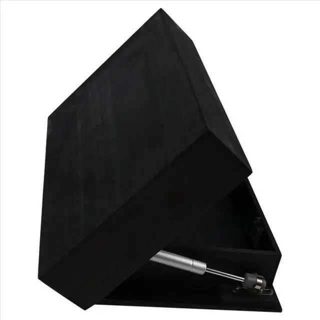 Alt view image 4 of 6 - Flip Design Shelf with Secret Compartment Wall Mounted Bookshelf Modern Decoration Black