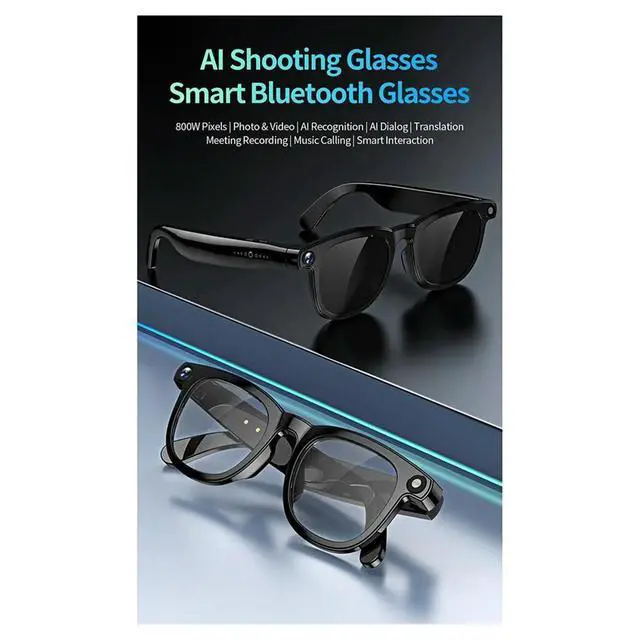 Alt view image 4 of 6 - 800W HD AI Glasses with Camera, Video Recording, Bluetooth Call, Real-Time Translation,Polarized Sunglasses Lenses