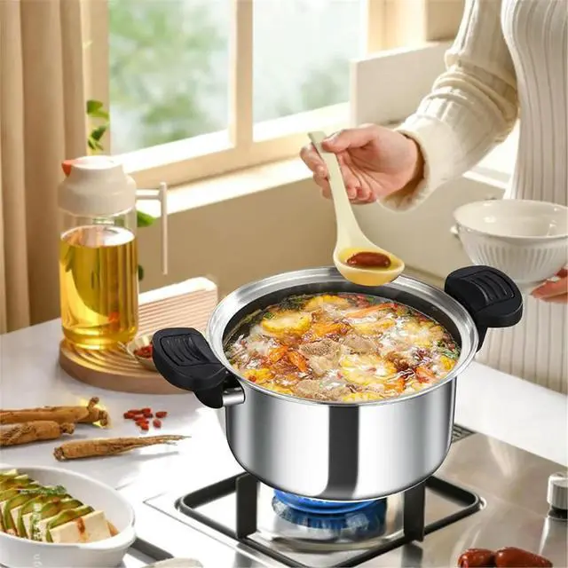 Alt view image 4 of 6 - Pressure Cooker Fast Cooking Stew Pot Pressure Cooker Stainless Steel Fast Cooking Multifunctional Kitchen Tool