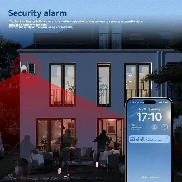 Alt view image 4 of 6 - 4G Solar Powered Security Camera Built-in Solar Camera 3MP Video Surveillance PTZ IP Cam EU Plug