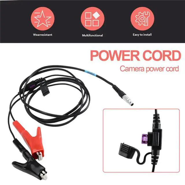 Alt view image 4 of 6 - 565854 Power Cable for Leica TPS1200 TPS2003 TS10 TCRP1203 Total Station, 0B 5-Pin Connector to Alligator Clips