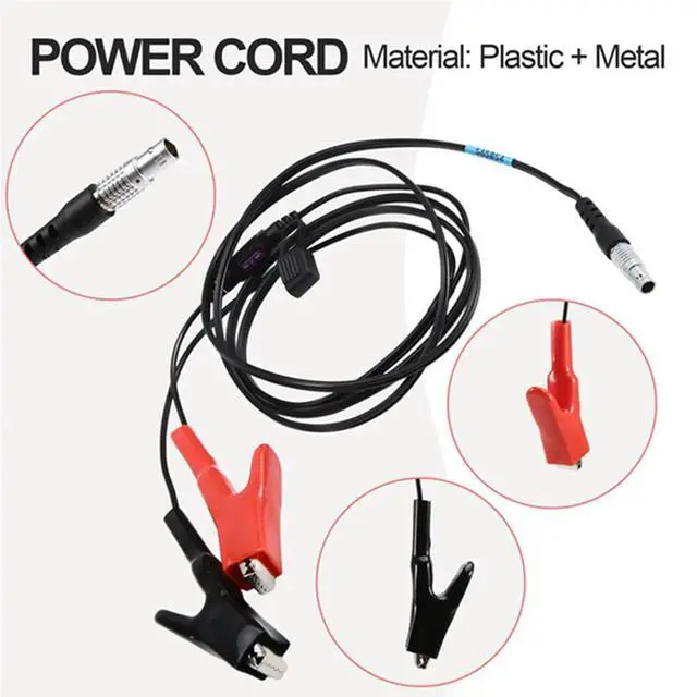 Alt view image 6 of 6 - 565854 Power Cable for Leica TPS1200 TPS2003 TS10 TCRP1203 Total Station, 0B 5-Pin Connector to Alligator Clips