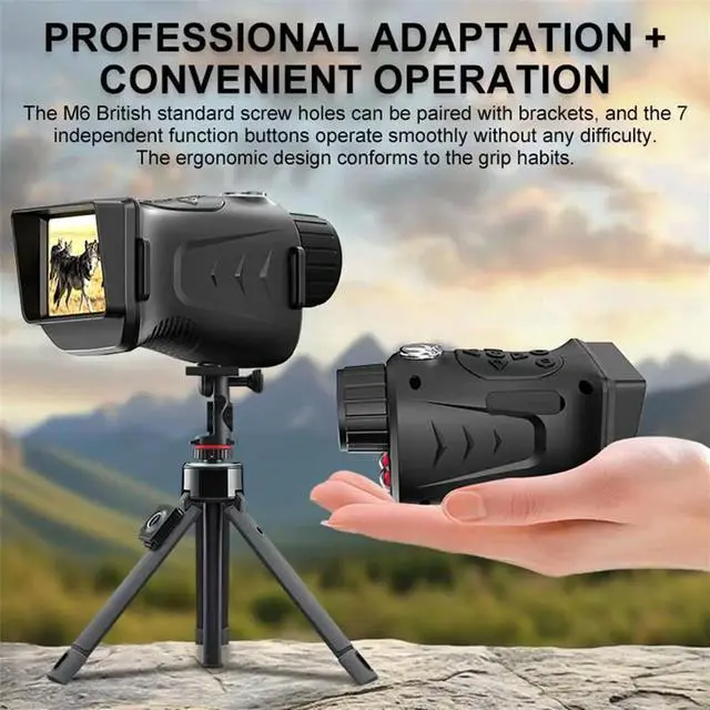 Alt view image 4 of 6 - 4k Rechargeable Night Vision Monocular 18x Digital Full Dark 900m Infrared Night Vision Telescope 2.8" Large Screen