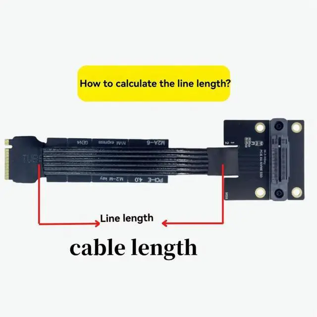 Alt view image 4 of 6 - M.2 M-EKY High-Speed Extension Cable PCIe 4.0 M.2 NVMe SSD Extension Cable Silver-Plated Wires M.2 Vertical Socket 15cm