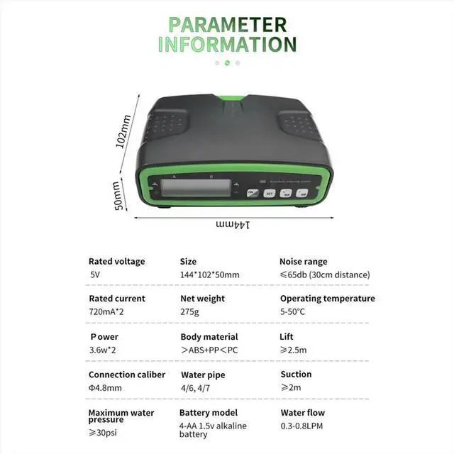 Alt view image 6 of 6 - Automatic Double Pump Watering System Irrigation Kit with Programmable Water Timer for Garden Greenhouse Hydroponic