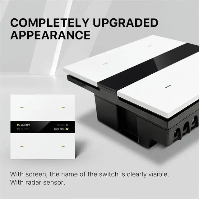 Alt view image 6 of 6 - M8 PRO Zigbee Switch Tuya Home 4 Gang Electric Wall Light Switches Panel for Hotel Home Automation System White