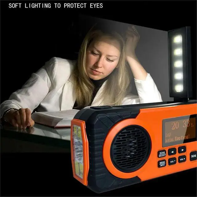 Alt view image 5 of 6 - Hand Crank DAB+FM Emergency Radio with Rechargeable 5000 MAh Solar Radio with Alarm Crank Blackout Emergency