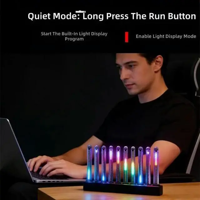 Alt view image 5 of 6 - Sound Activated RGBs LED Spectrum Lamp With 8 Brightness Level For PC Desk And Party Lighting