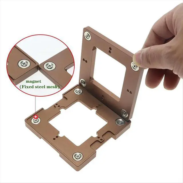 Alt view image 4 of 6 - Aluminium Alloy BGA Reballing Station Kit 90x90mm BGA Reballing Station with 10/PCS BGA Universal Stencil Solder Balls