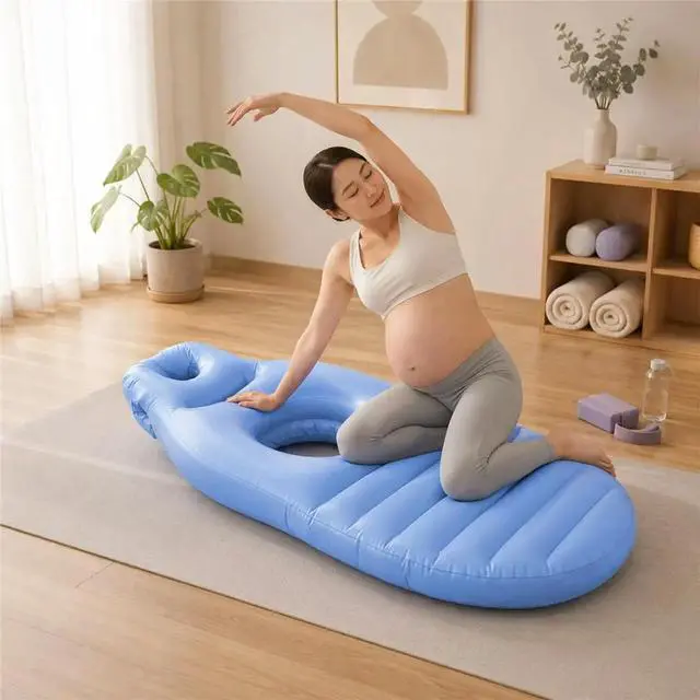 Alt view image 4 of 6 - Pregnancy Mattress with Hole Inflatable Maternity Bed Stomach Sleeping,Back Pain Relief Includes Electric Pump US Plug