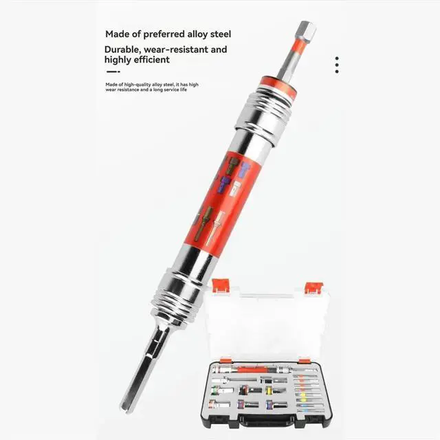 Alt view image 5 of 6 - 17PCS Multi Purpose Quick Change Hex Socket Set with Bits/ Sockets for Hammer Drill/Power Wrench/Electric Drill