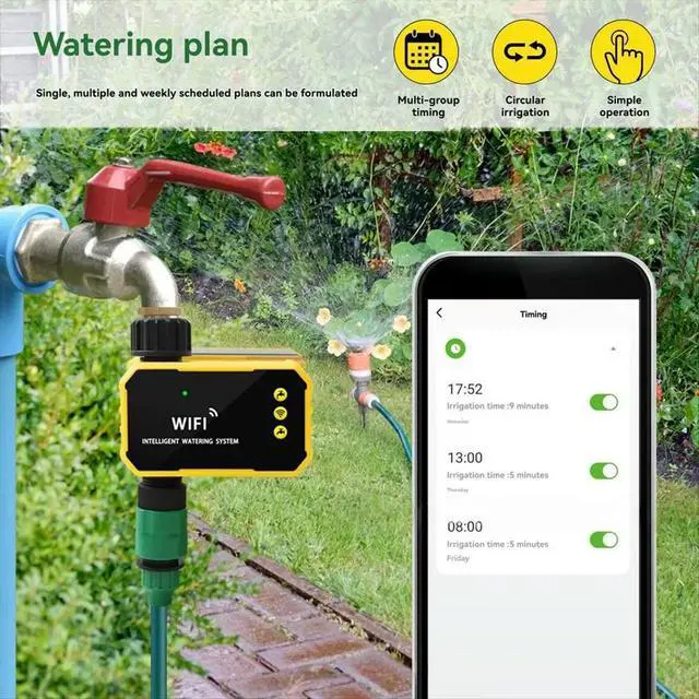 Alt view image 5 of 6 - Solar Sprinkler Timer Remote App Control Automatic Watering Artifact Garden Irrigation Controller