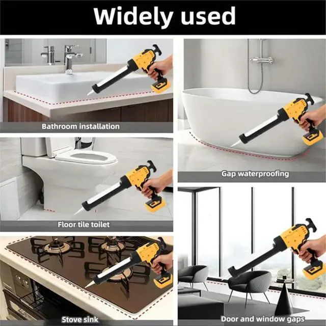 Alt view image 6 of 6 - Electric Caulking Gun with 6-Speed Adjustment and LED Light for Dewalt 20V 18V