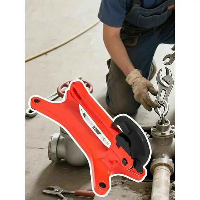 Alt view image 5 of 6 - Manuel Pipe Clamps Pipeline Support Solid Base Spring Loaded JawsMultifunctional Tool Gear Aluminum Tube Vice