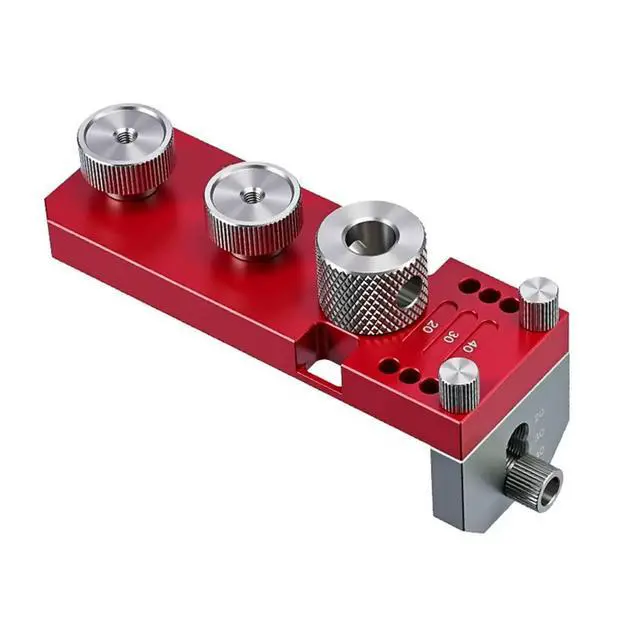Alt view image 4 of 6 - Aluminum Profile Drill Guide Access Hole Drill Jig with M6/M8 Step Drill Bits for 20 30 40 Series Extrusion Profile