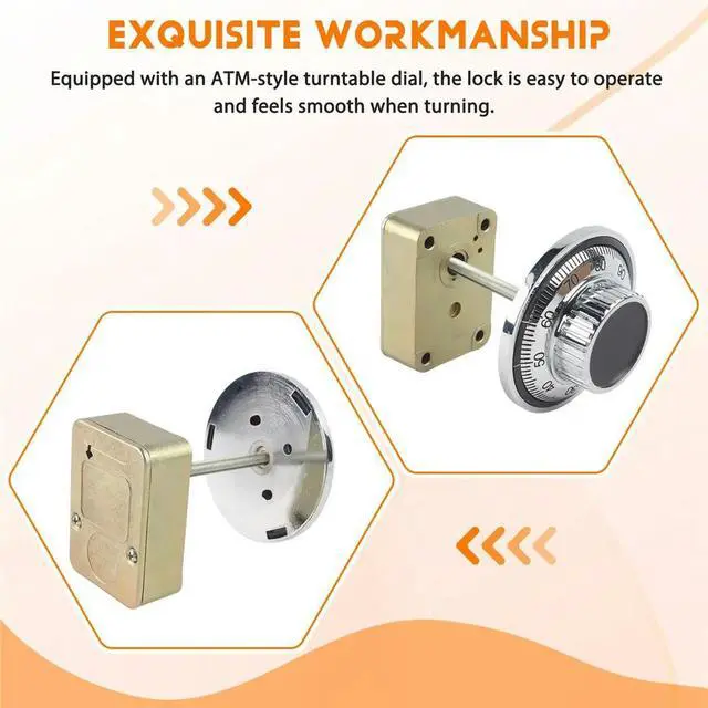 Alt view image 6 of 6 - Safe Vault Door Fireproof Box Mechanical Combination Lock ATM Turntable Lock All Steel Strong and Durables Lock