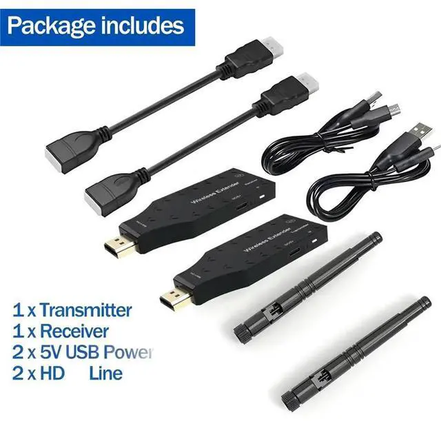 Alt view image 6 of 6 - 150M HDMI-Compatible Extender Transmitter and Receiver 1080P TV Stick Display Adapter for PC Camera Laptop