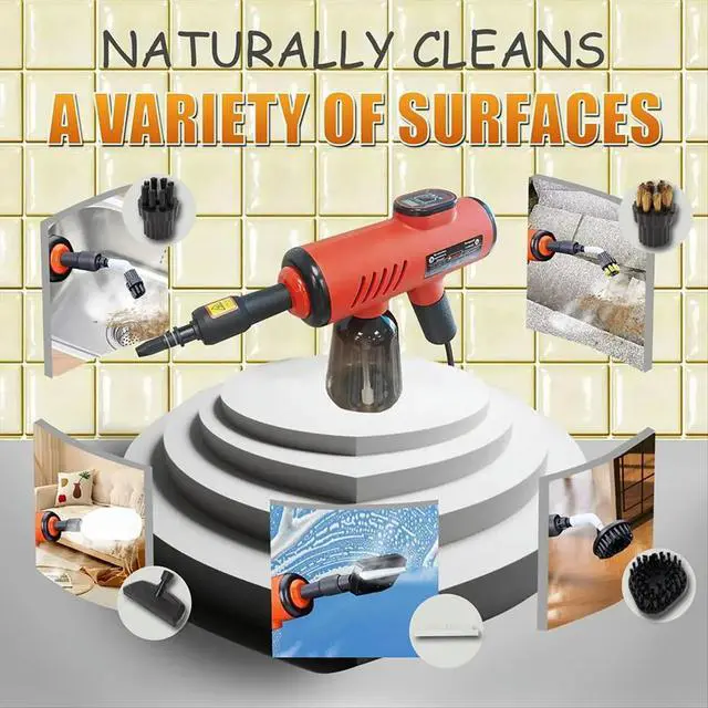 Alt view image 2 of 6 - Multifunctional Household Electric HighTemperature Steam Cleaner Handheld Pressurized Steam Cleaner for Car(EU)