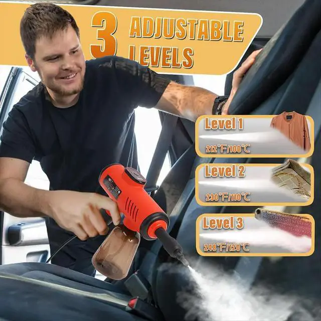 Alt view image 3 of 6 - Multifunctional Household Electric HighTemperature Steam Cleaner Handheld Pressurized Steam Cleaner for Car(EU)