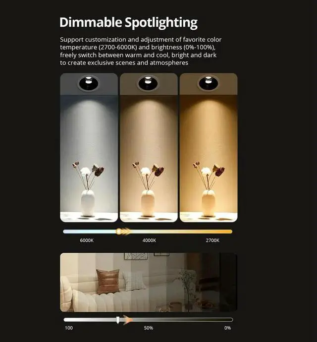 Main image of Matter LED Spotlight 12W Anti-Glare Dimmable Ceiling Light 24°Angle Adjustable Support Voice Control