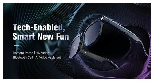 Alt view image 3 of 6 - Glasses with Camera 4K Bluetooth, 8MP Hidden Video, AI Voice, Live Feed, 150+ Language Translate