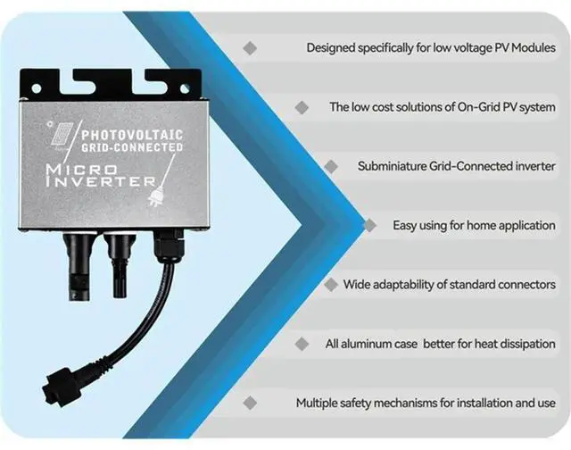 Alt view image 3 of 6 - Mini Solar Micro-Type Grid-Tie Inverter DC 10-30V Input 180V-265VAC Output 200W IP45 Waterproof